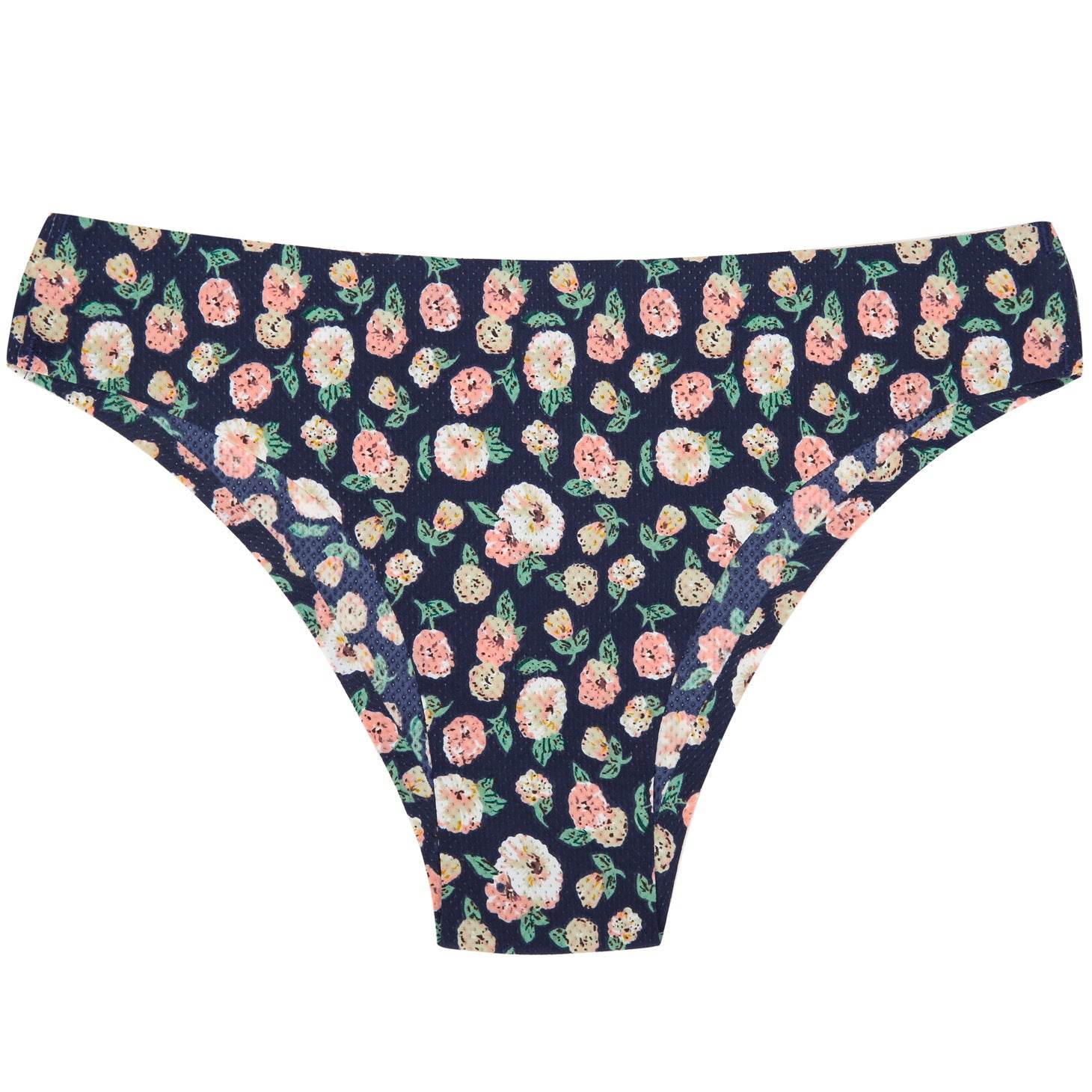 Breathable Printed Seamless Floral Briefs For Women - Mubimart