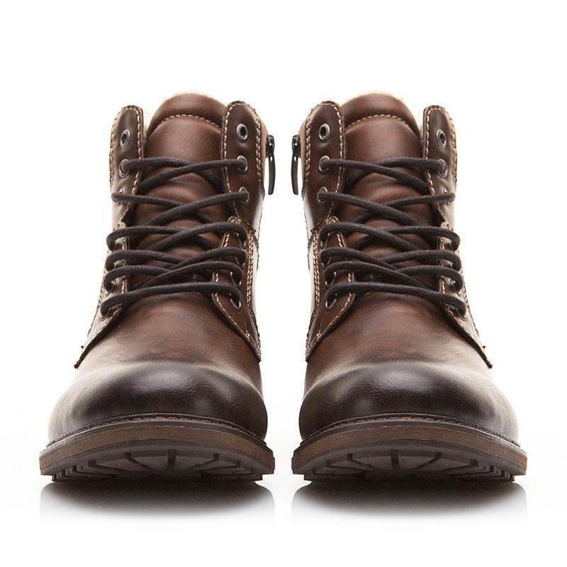 winter men warm shoes martin boots snow boots - Mubimart