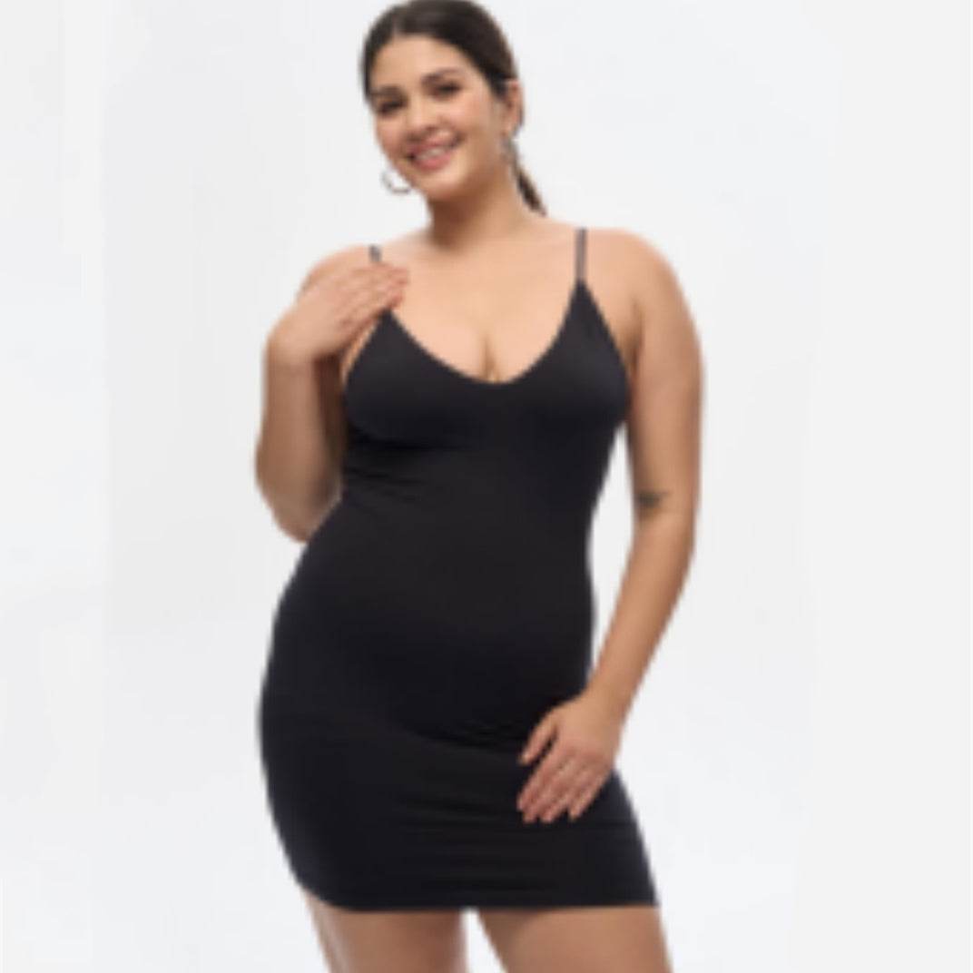 Square Neckline Shapewear Short Skirt - Mubimart