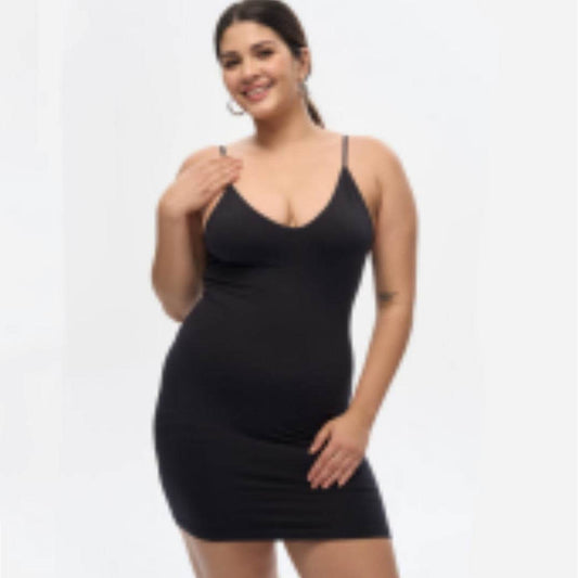 Square Neckline Shapewear Short Skirt - Mubimart