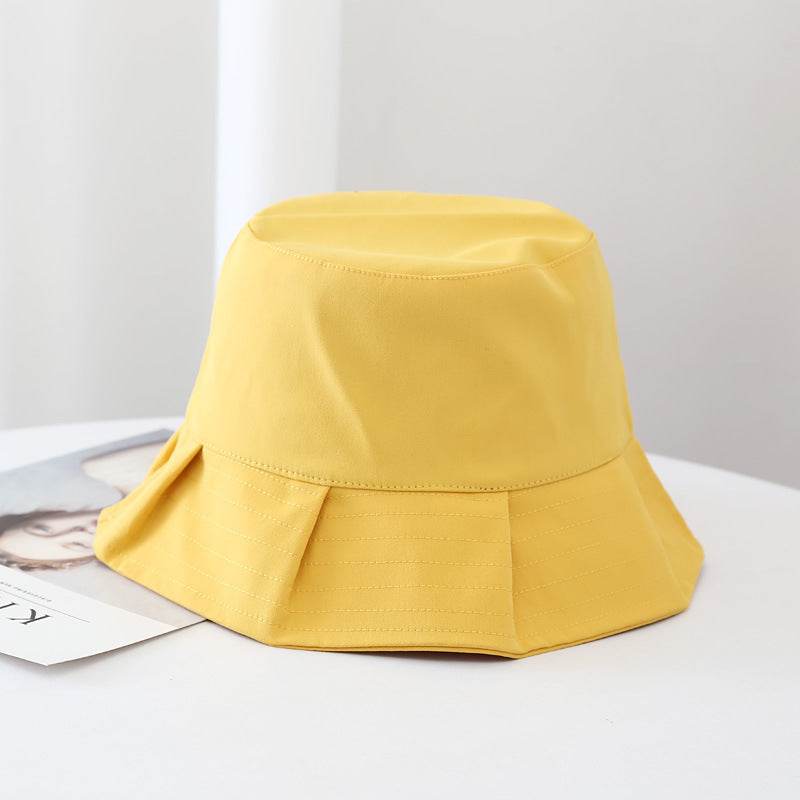 Women Sun Hats Female Summer Solid Bucket Hat Lady Pure Color Panama Cotton Outdoor Fisherman Hat - Mubimart