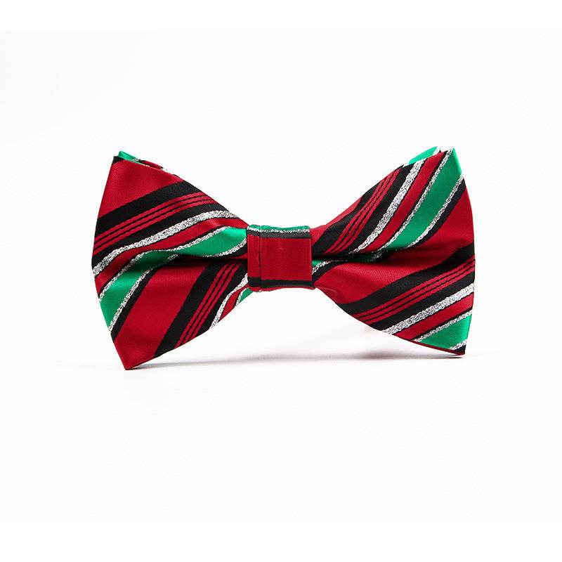 Mens Christmas Fashion Casual Print Bow Tie - Mubimart
