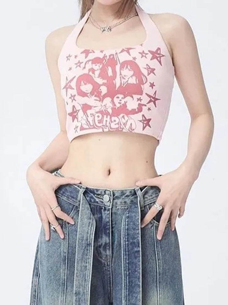 Pure Desire Ins Halterneck Vest Small Sling Women Crop Top Fashion Tops - Mubimart