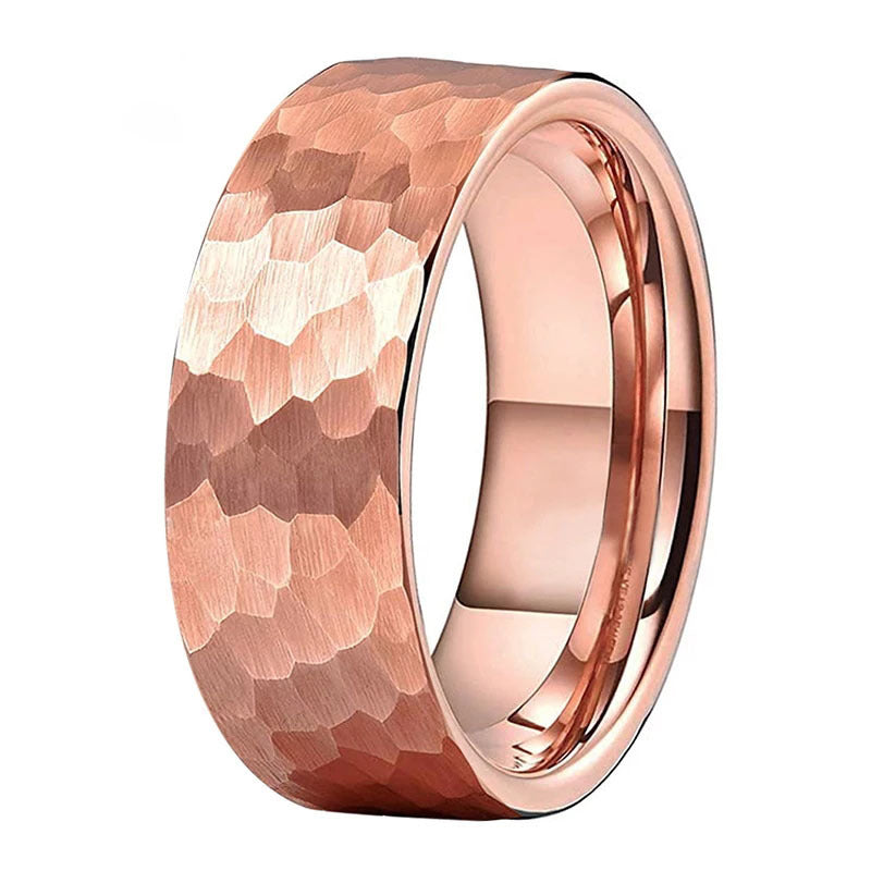 Tungsten Stalen Ring Mat Roségoud Mode Heren