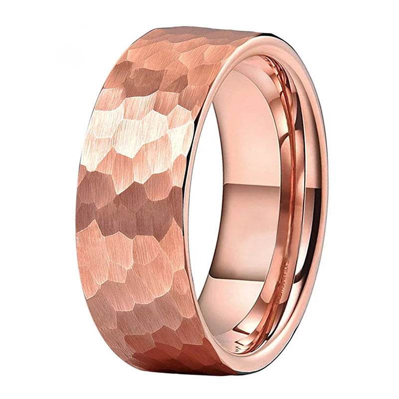 Tungsten Steel Ring Matte Rose Gold Fashion Men - Mubimart
