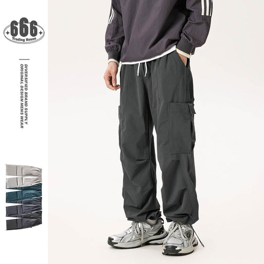 Casual Straight-leg Loose Cargo Pants Male - Mubimart
