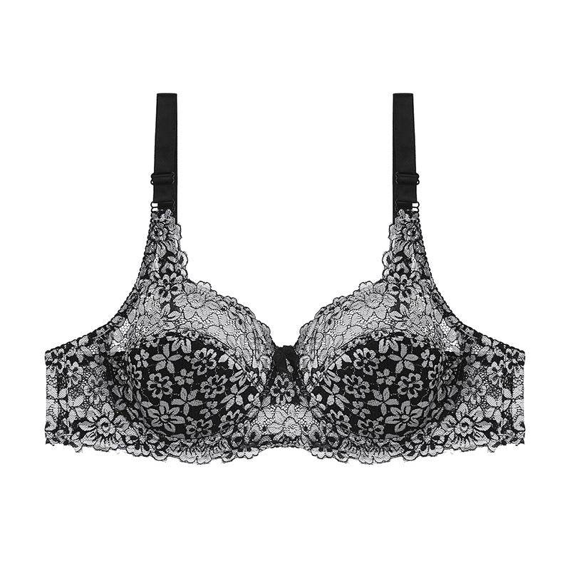 Women's Plus Size Lace Perspective Lingerie Fashion Bra - Mubimart