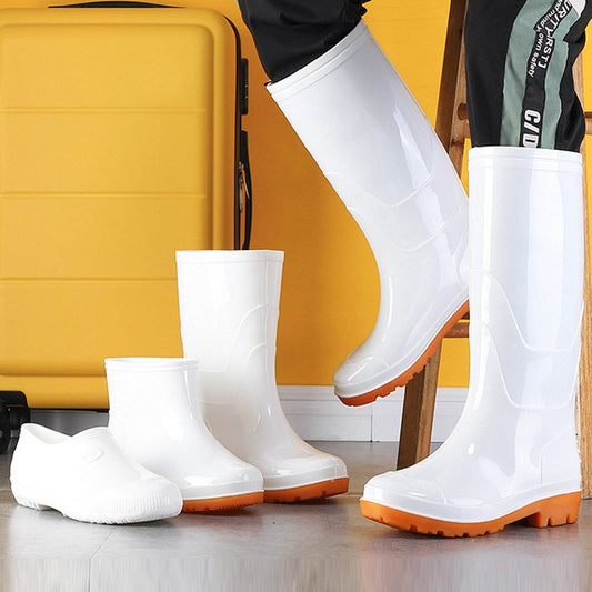 Labor Insurance Work White Sanitary Rain Boots - Mubimart