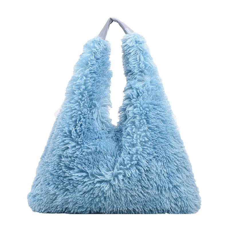 New Autumn And Ainter Plush Handbags Large-capacity Shoulder Armpit Bag Cute Fashion Luxury Designer Tote Bags For Women Trend - Mubimart