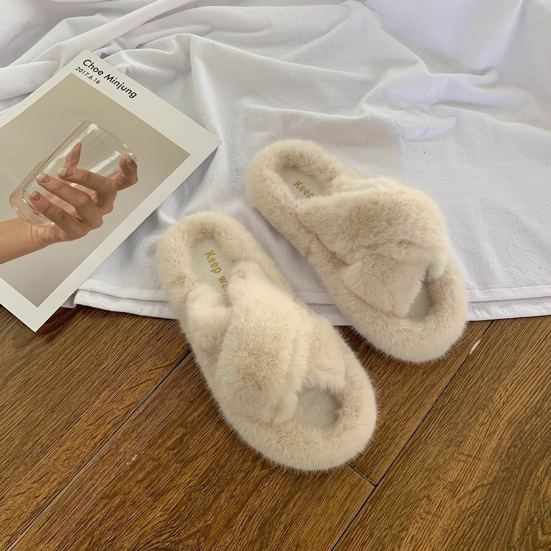 Hairy slippers for women - Mubimart