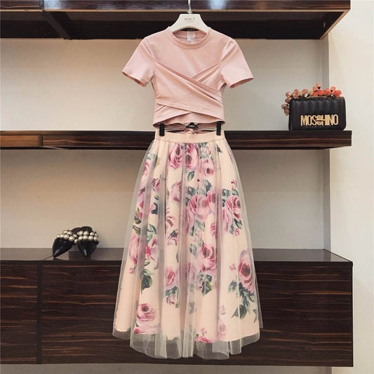 Comelsexy Women Elegant Irregular Bowknot Pink Crop Tops T - Mubimart
