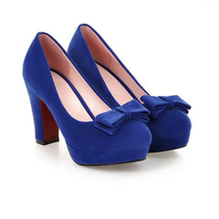 Platform bow high heels