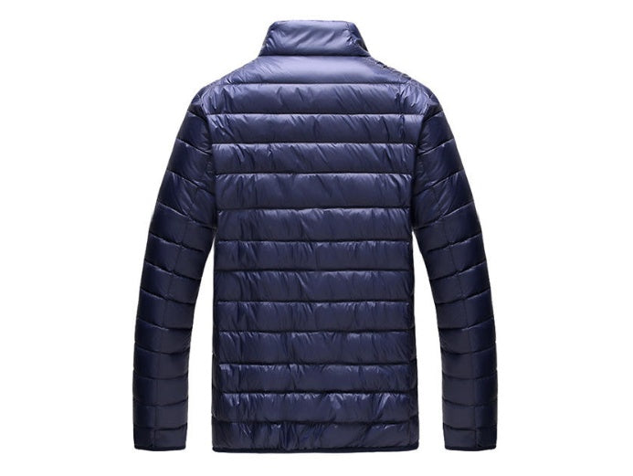 Autumn and winter new men's down jacket large size casual short paragraph collar thin men's down jacket