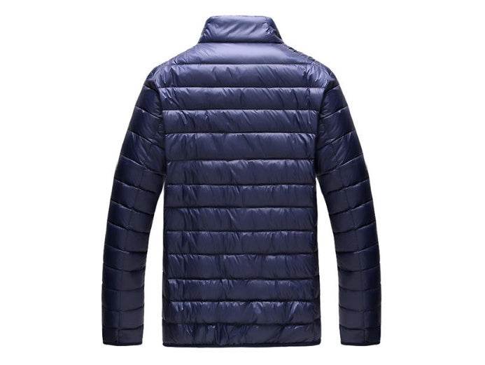 Autumn and winter new men's down jacket large size casual short paragraph collar thin men's down jacket - Mubimart