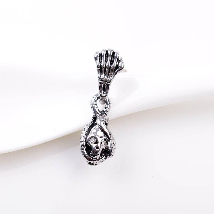 Titanium Steel Casting Ghost Head Ear Studs Men Personalized Earrings - Mubimart