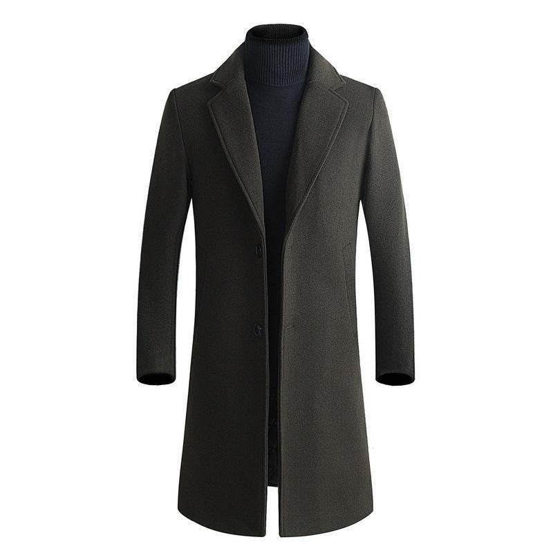 Plain wool trench coat - Mubimart