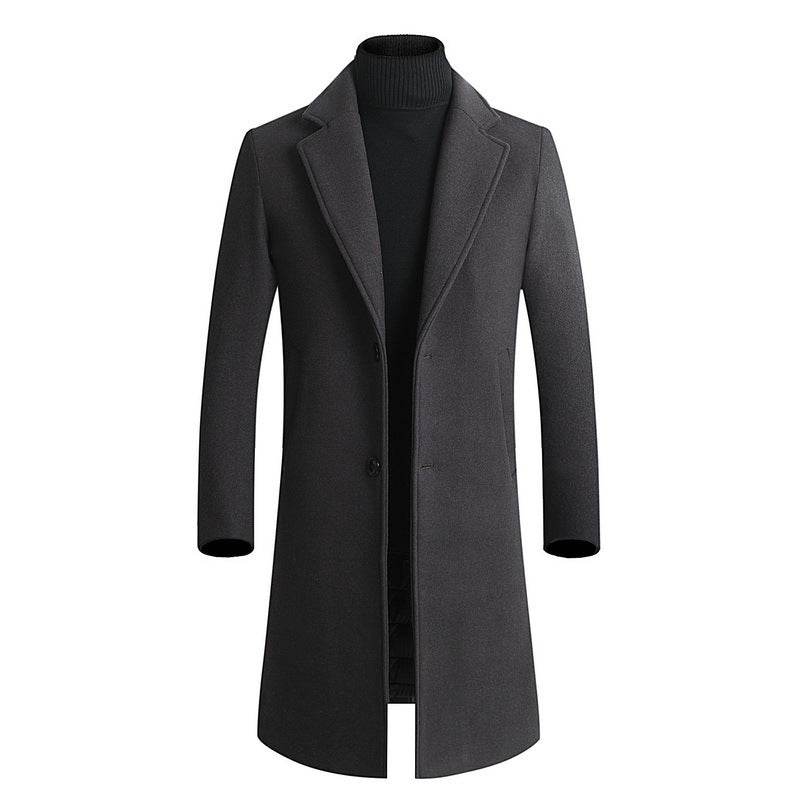 Plain wool trench coat - Mubimart