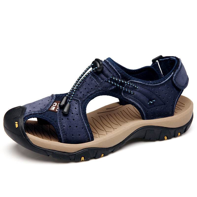 Men's Baotou Breathable Beach Leather Sandals - Mubimart