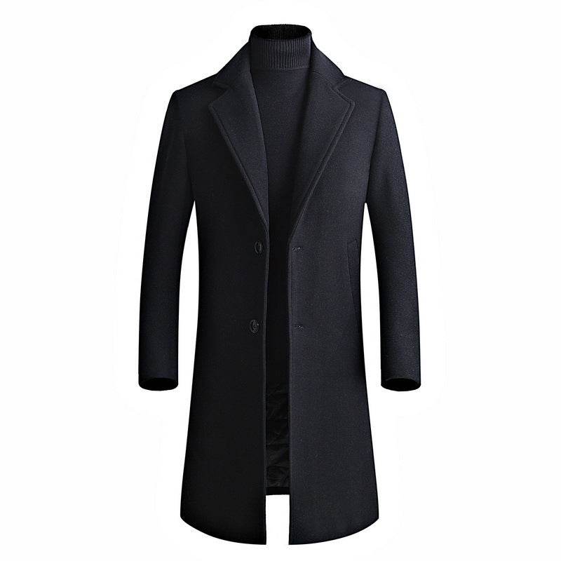 Plain wool trench coat - Mubimart