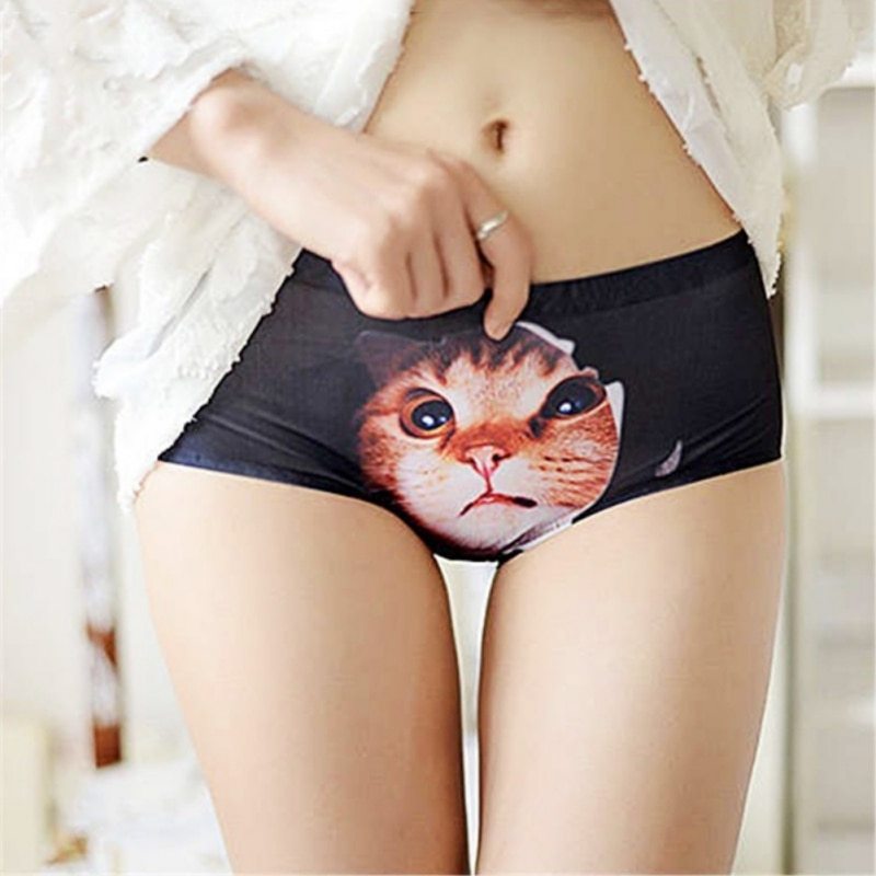 3d Print Cat Cotton Underwear Women Panties Seamless Briefs New Arrival Female Ropa Interior Mujer Lingerie - Mubimart -  