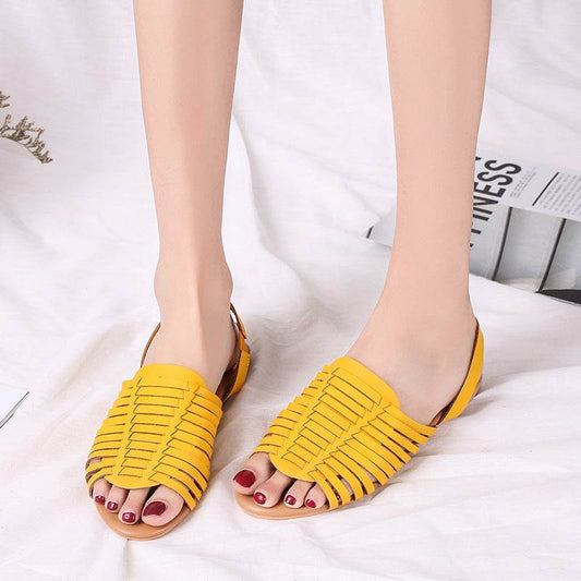 Women's hollow flat sandals - Mubimart