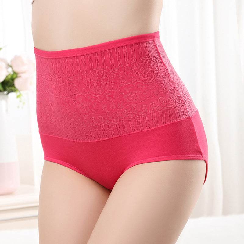 Solid Color Tights Cotton High-waist Briefs Buttocks Abdomen Postpartum Women - Mubimart