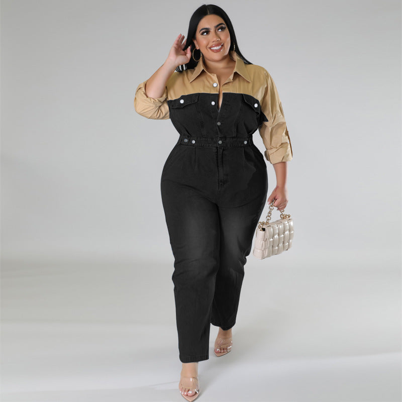 Plus Size Women's Long Jumpsuit - Mubimart - Plus Size Jumpsuit 