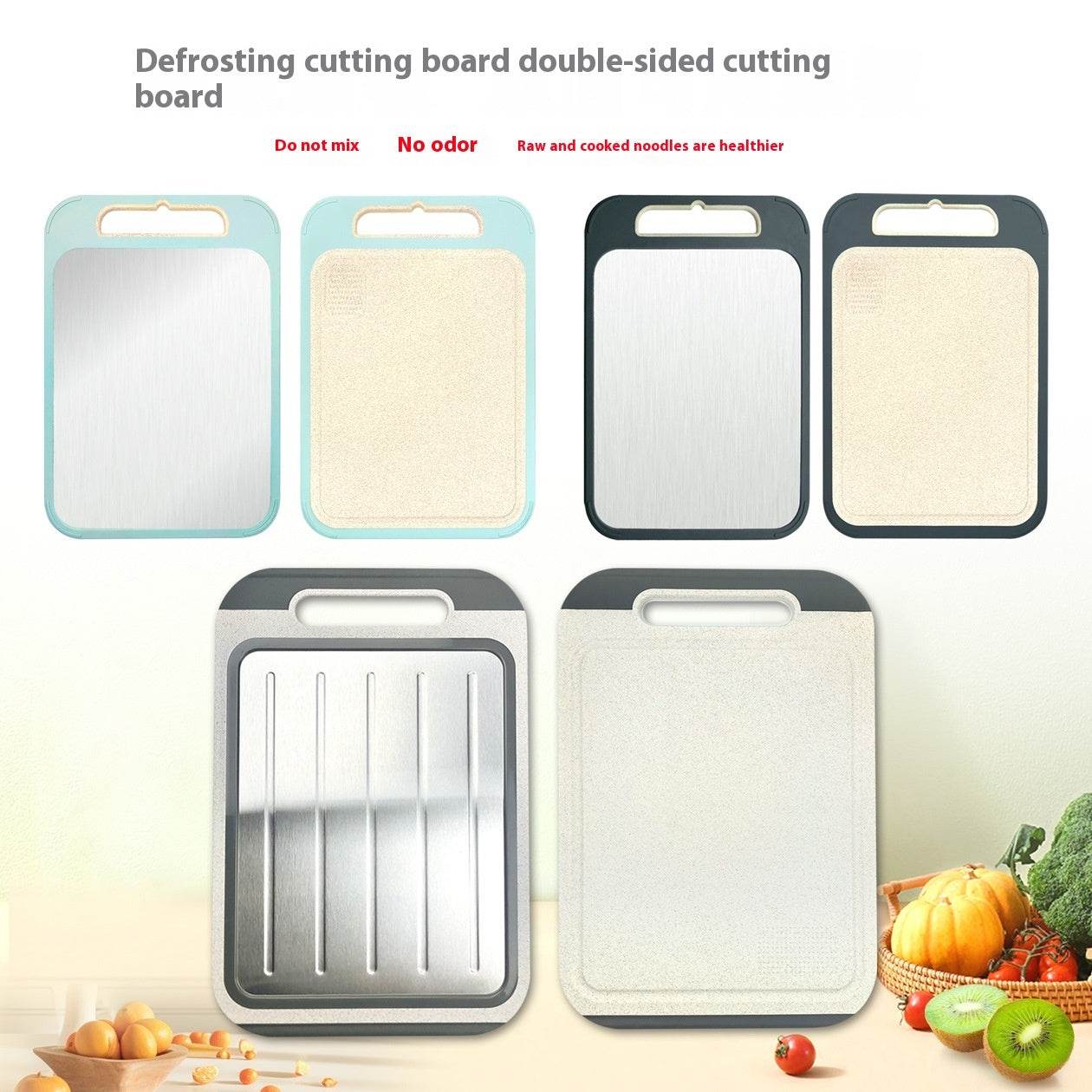 304 Stainless Steel Cutting Board Double-sided Available - Mubimart