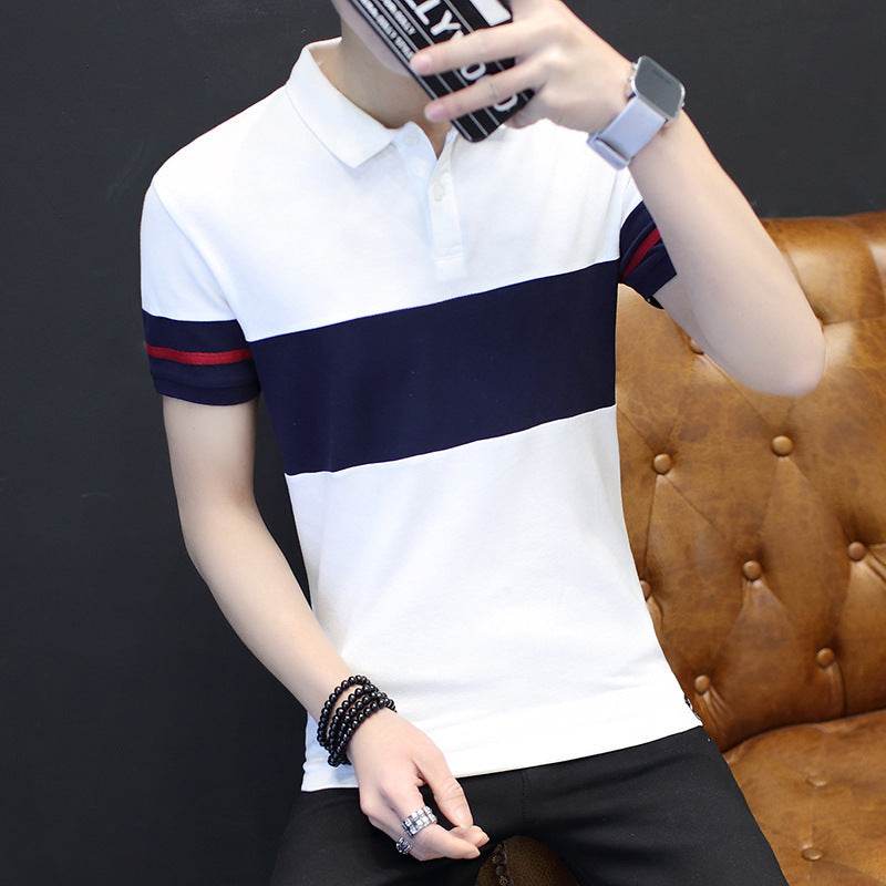 Short sleeve shirt collar polo shirt - Mubimart