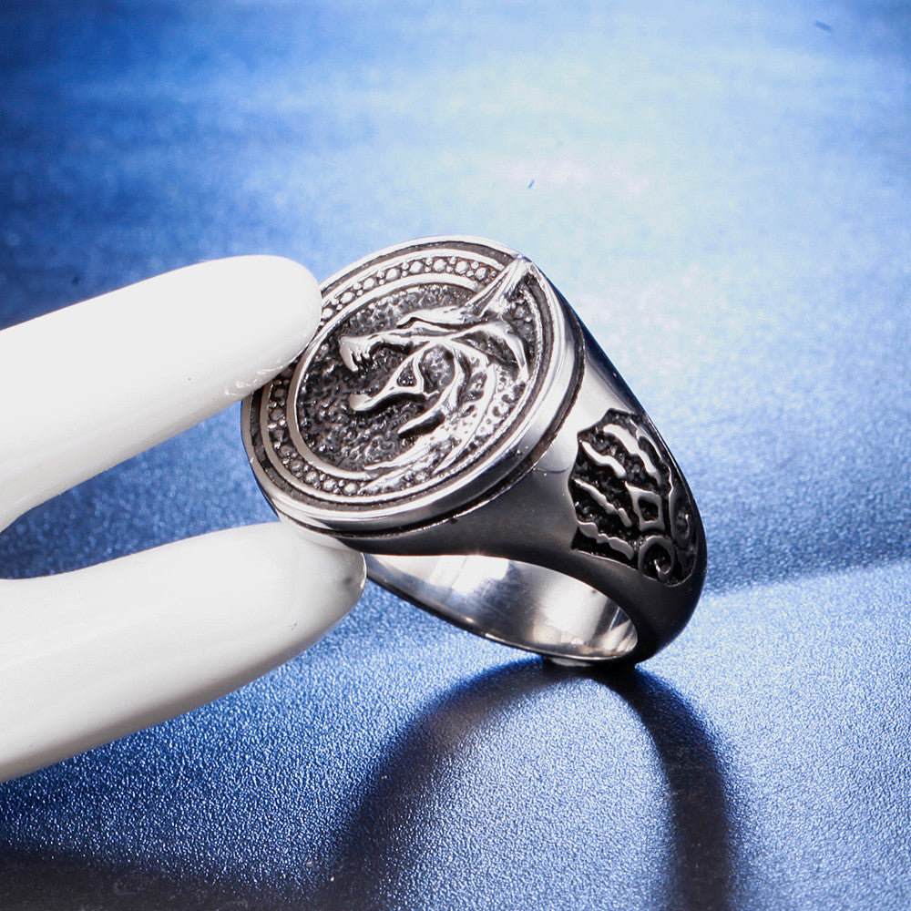 Warrior Vintage Heren Jager Wolf Ring