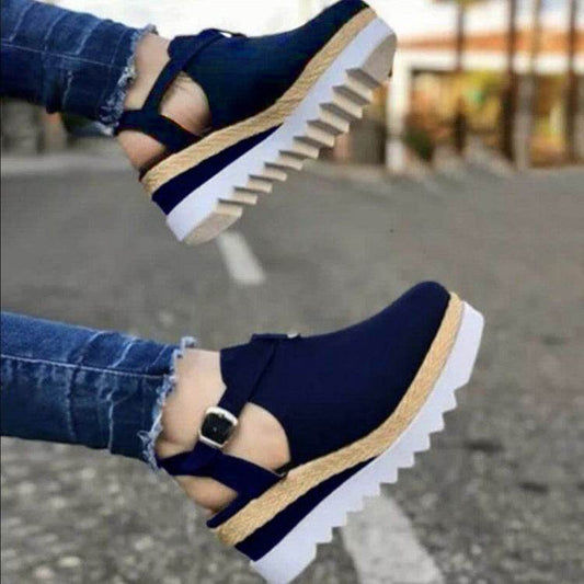 Plus size wedge sandals - Mubimart
