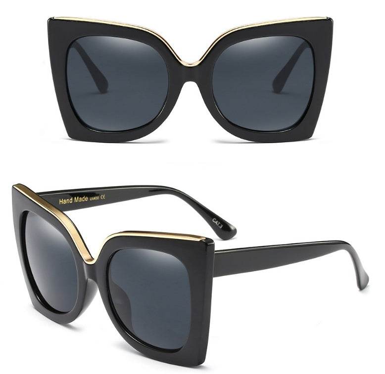 Women's Vintage Cat Eye Sunglasses Women Gradient Lens Sunglasses Glasses - Mubimart