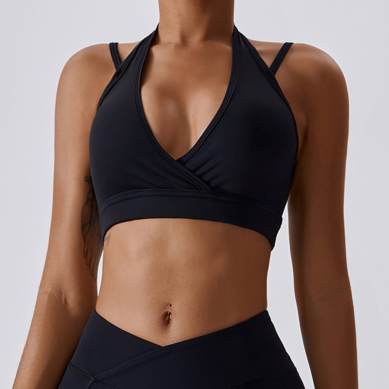 Push Up Halter Neck Yoga Bra - Mubimart -  