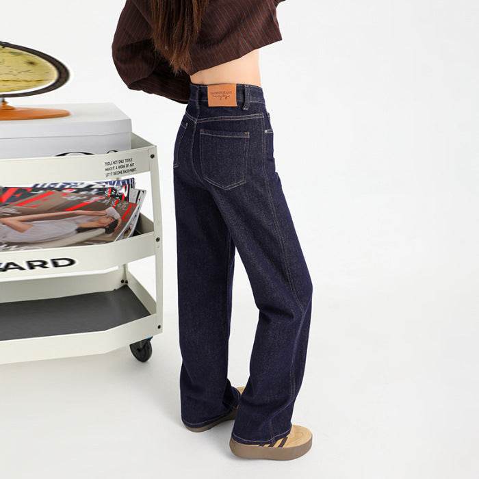 Fleece-lined Thickened Straight Jeans For Women - Mubimart