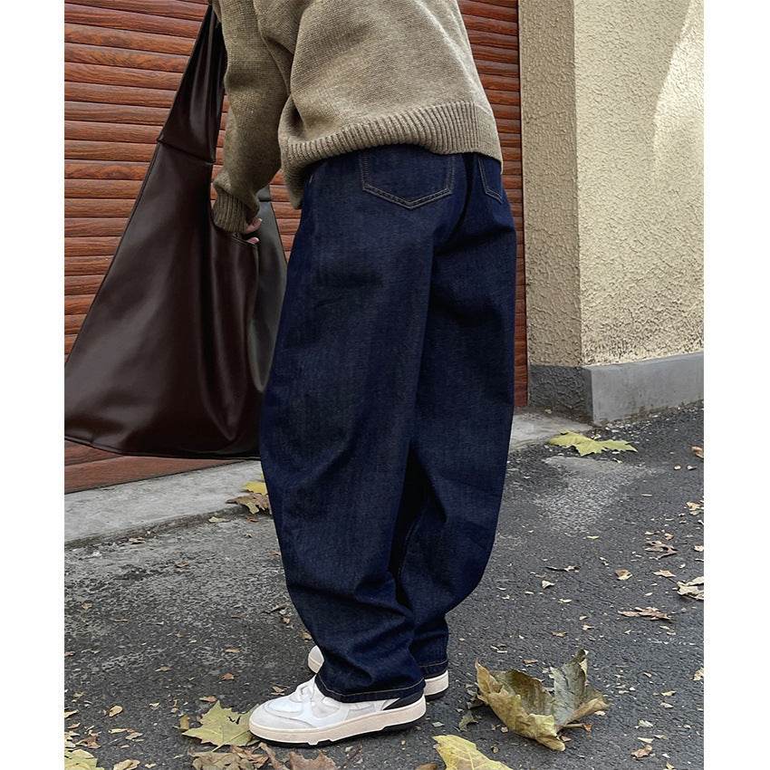 Casual Curved High Waist Wide Leg Jeans For Women - Mubimart