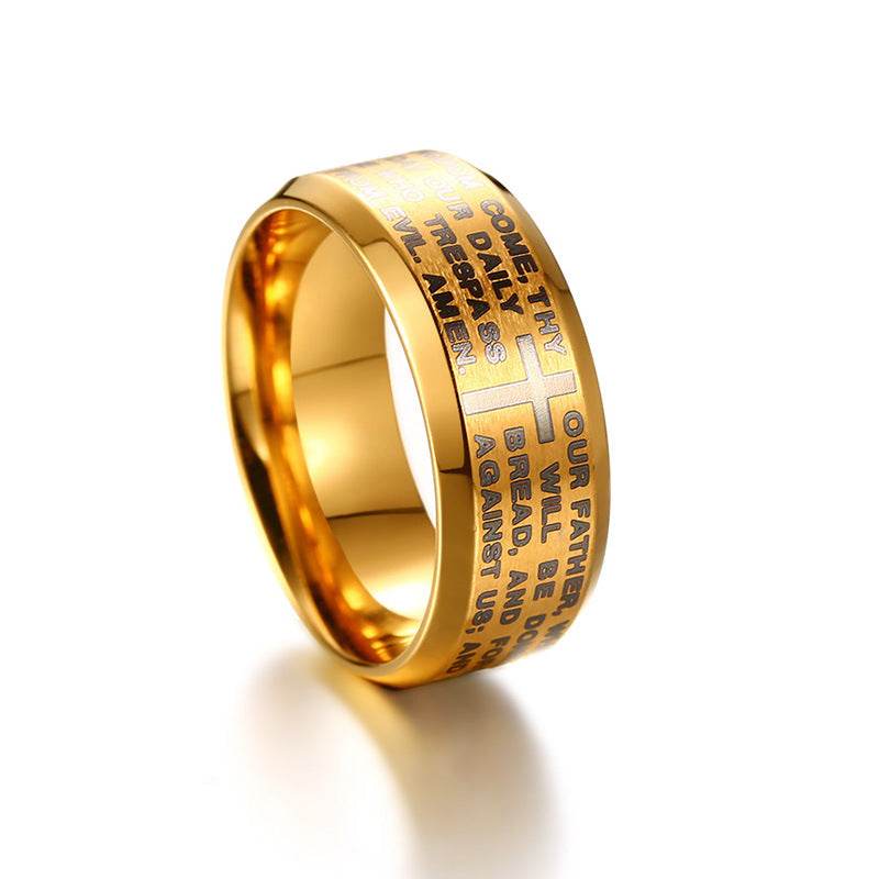 Sanskrit Ohm Stainless Steel Ring Men - Mubimart