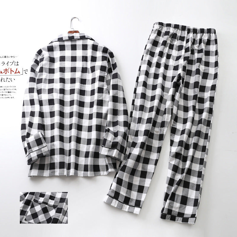 Men's Printed Long-sleeved Trousers Pajama Set - Mubimart -  