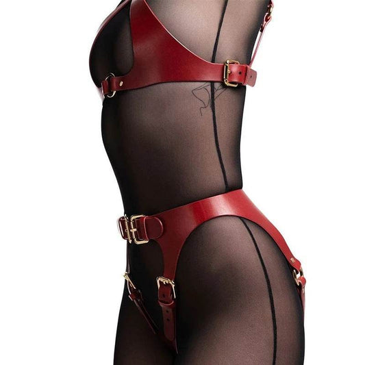 Ladies Fashion Skinny Leather Garter Belt - Mubimart