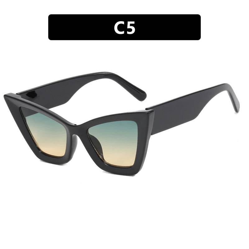 Large Frame Cat Eye Simple Sunglasses - Mubimart