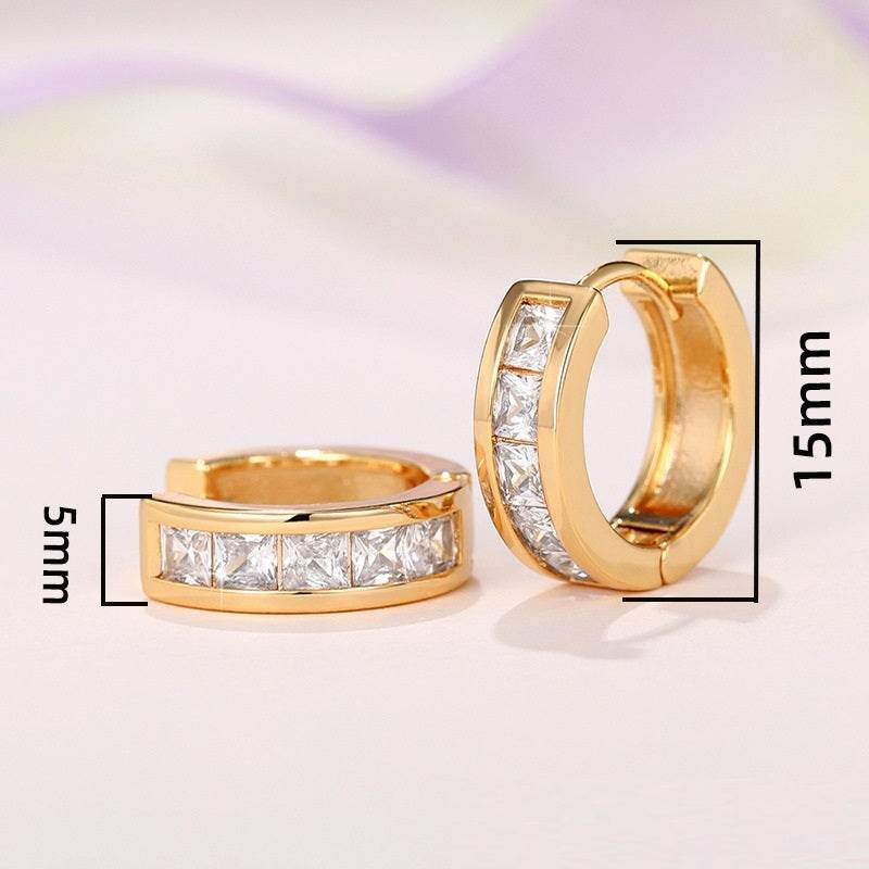 Temperament Wild Fashion Men And Women Square Simple Earrings - Mubimart