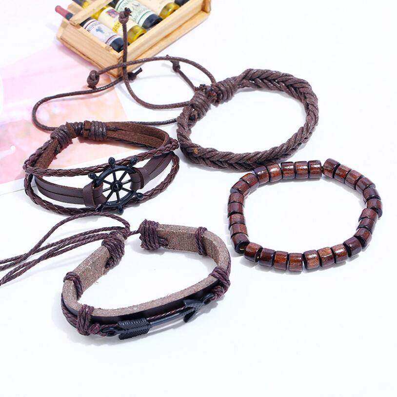 New Retro Student Beaded Bracelet Set Hand Weaving Bracelet Women - Mubimart