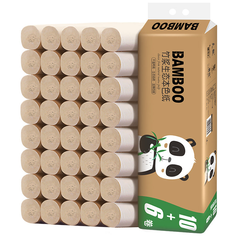 64 Rolls Of Toilet Paper Bamboo Pulp Natural Coreless Roll Paper Wholesale Household Toilet Paper Thickened Tissue Roll Paper Full Box Of Affordable - Mubimart - Toilet paper 