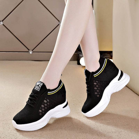 Breathable Slimming Height Increasing Insole Women's Shoes Casual Sneaker Women - Mubimart