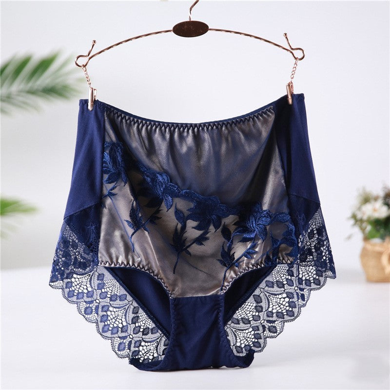 Embroidered modal high waist panties - Mubimart -  