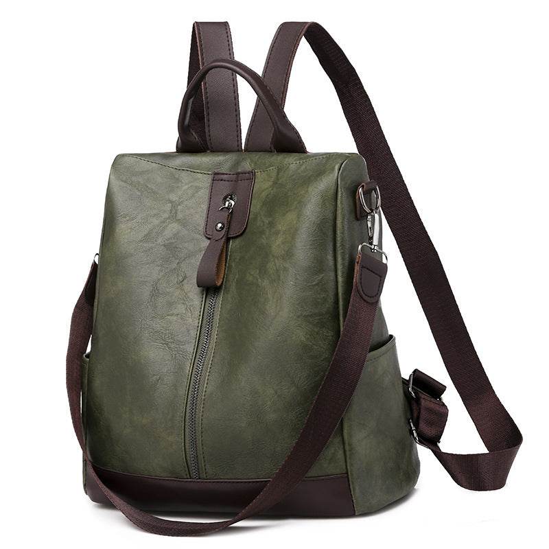 Anti-theft soft leather backpack women - Mubimart