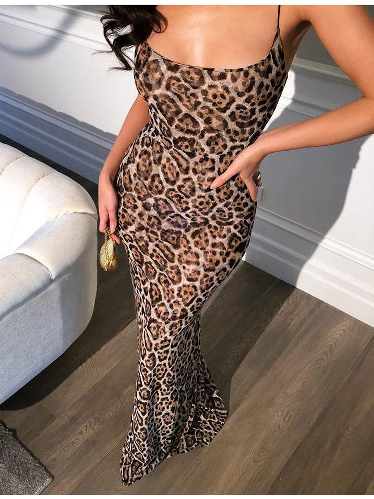 Leopard print camisole dress - Mubimart