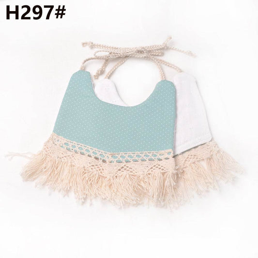 Cotton and linen two-layer saliva towel bib bib - Mubimart