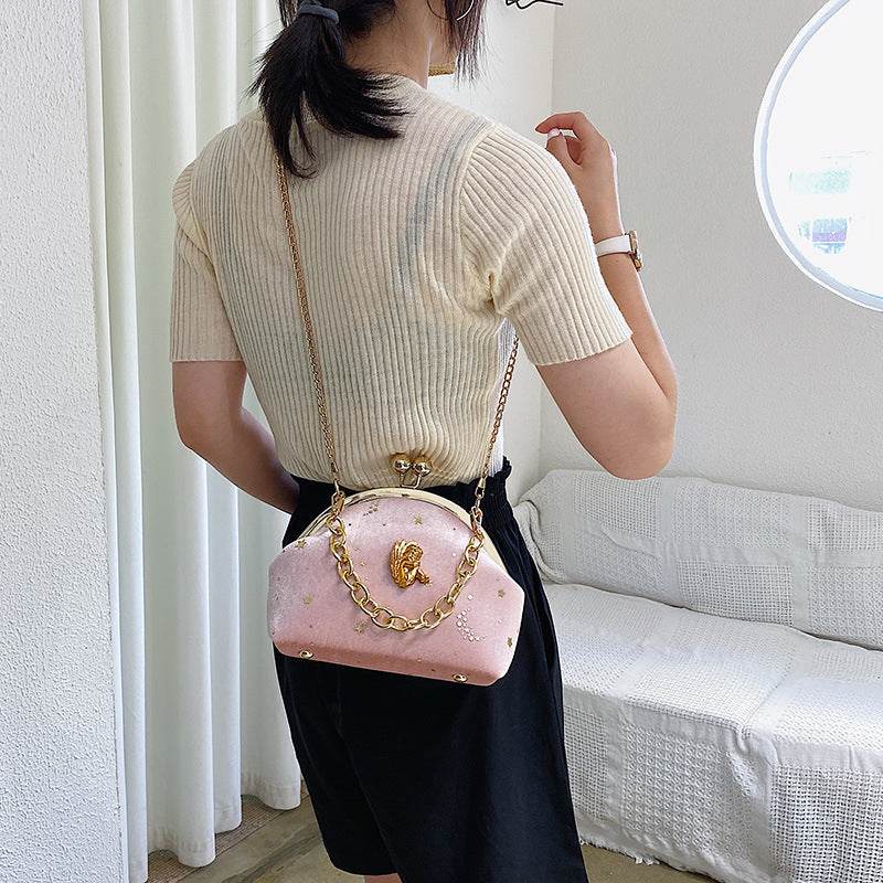 Girls velvet crossbody handbag - Mubimart