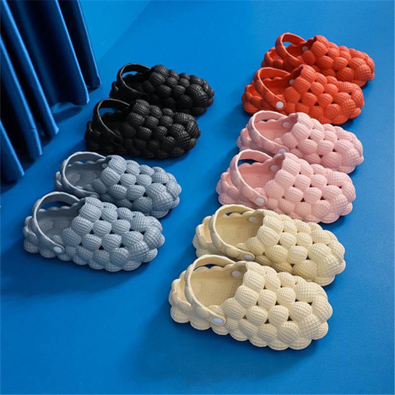 Womens Soft Sole Bubble Clogs Lightweight Solid Color Slippers - Mubimart
