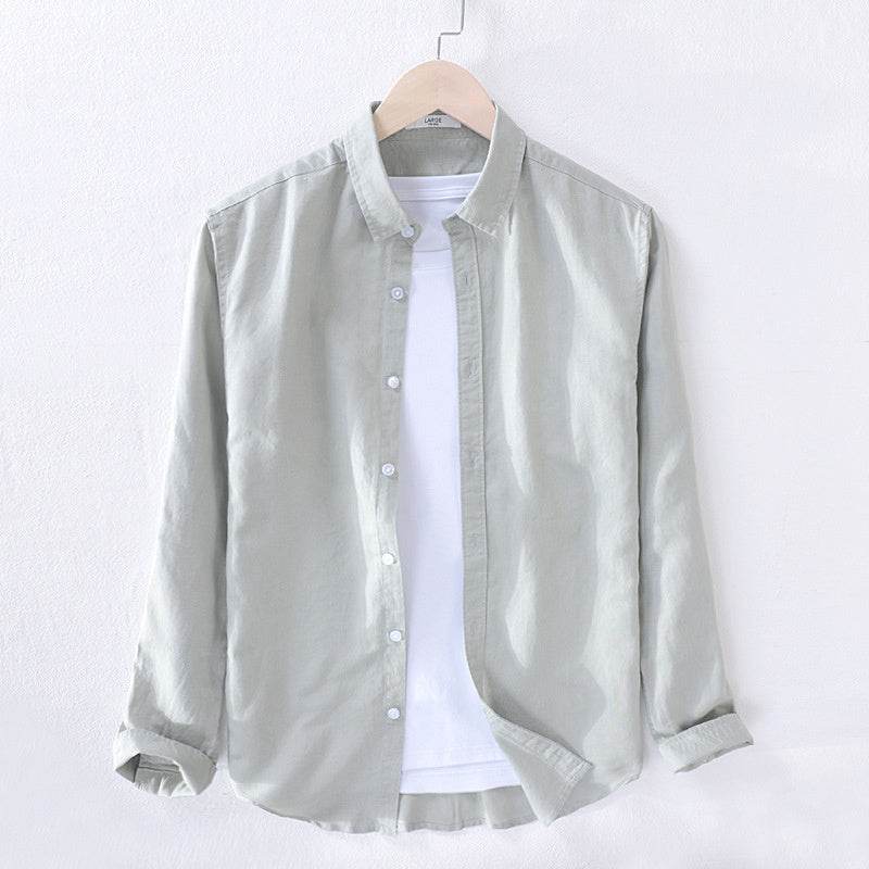 Long sleeve linen shirt - Mubimart